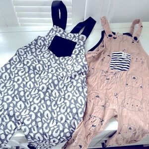 Leopard and Bear Print Baby Overalls